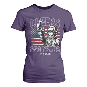 Patriotic Thomas Jefferson T Shirt For Women Cheers To 250 Years TS12 Purple Print Your Wear