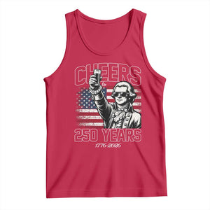 Patriotic Thomas Jefferson Tank Top Cheers To 250 Years TS12 Red Print Your Wear