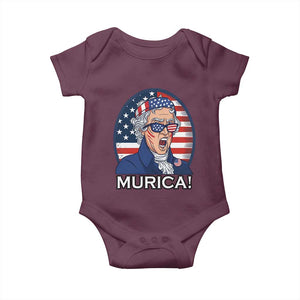 Funny Murica Thomas Jefferson Baby Onesie Founding Father Gift TS12 Maroon Print Your Wear