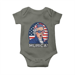 Funny Murica Thomas Jefferson Baby Onesie Founding Father Gift TS12 Military Green Print Your Wear
