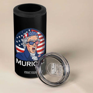 Funny Murica Thomas Jefferson 4 in 1 Can Cooler Tumbler Founding Father Gift TS12 Print Your Wear