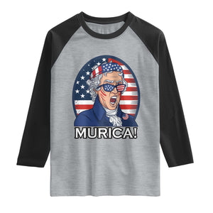 Funny Murica Thomas Jefferson Raglan Shirt Founding Father Gift TS12 Heather Gray Black Print Your Wear