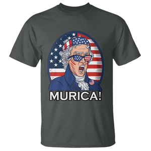 Funny Murica Thomas Jefferson T Shirt Founding Father Gift TS12 Dark Heather Print Your Wear