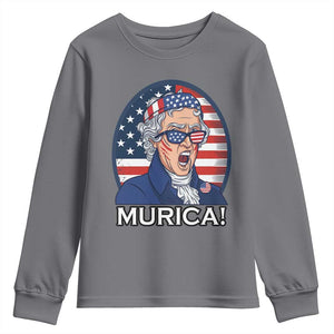 Funny Murica Thomas Jefferson Youth Sweatshirt Founding Father Gift TS12 Charcoal Print Your Wear