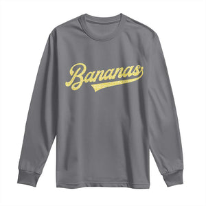 Funny Banana Pattern Typography Long Sleeve Shirt Retro Throwback Fruit Lover TS12 Charcoal Print Your Wear