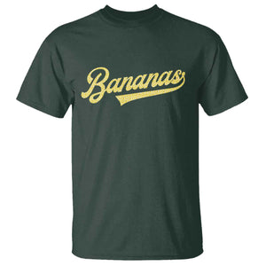 Funny Banana Pattern Typography T Shirt Retro Throwback Fruit Lover TS12 Dark Forest Green Print Your Wear