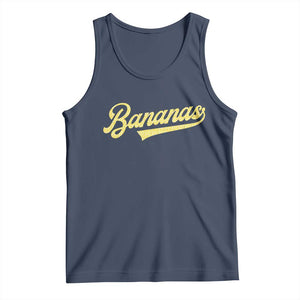 Funny Banana Pattern Typography Tank Top Retro Throwback Fruit Lover TS12 Navy Print Your Wear