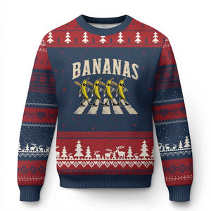 Retro Bananas Parody Ugly Christmas Sweater Funny Baseball Player Gift TS12 Navy Red Print Your Wear