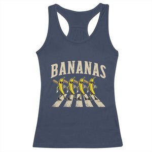 Retro Bananas Parody Racerback Tank Top Funny Baseball Player Gift TS12 Navy Print Your Wear