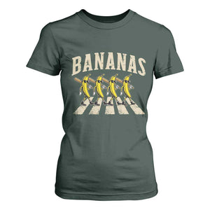 Retro Bananas Parody T Shirt For Women Funny Baseball Player Gift TS12 Dark Forest Green Print Your Wear