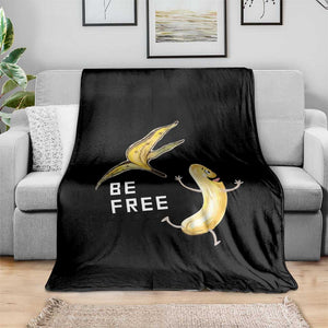 Funny Banana Striptease Be Free Graphic Throw Blanket TS12 Print Your Wear