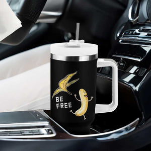 Funny Banana Striptease Be Free Graphic Tumbler With Handle TS12 Print Your Wear