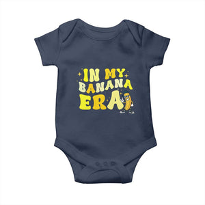 Funny In My Banana Era Graphic Baby Onesie Retro Fruit Lover TS12 Navy Print Your Wear