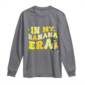 Funny In My Banana Era Graphic Long Sleeve Shirt Retro Fruit Lover TS12 Charcoal Print Your Wear