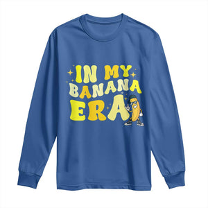 Funny In My Banana Era Graphic Long Sleeve Shirt Retro Fruit Lover TS12 Royal Blue Print Your Wear