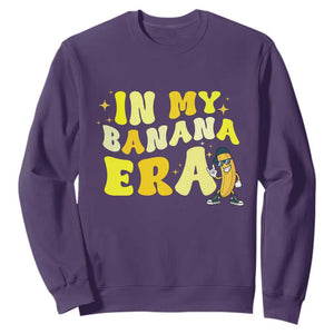 Funny In My Banana Era Graphic Sweatshirt Retro Fruit Lover TS12 Purple Print Your Wear