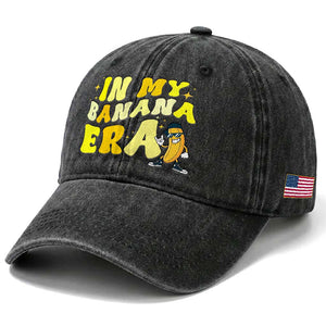Funny In My Banana Era Graphic Washed Cotton Baseball Cap Retro Fruit Lover TS12 Print Your Wear