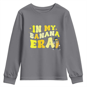 Funny In My Banana Era Graphic Youth Sweatshirt Retro Fruit Lover TS12 Charcoal Print Your Wear