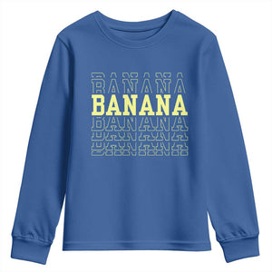 Banana Layered Text Graphic Youth Sweatshirt Banana Lover Gift TS12 Royal Blue Print Your Wear