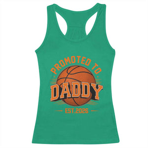 Personalized Basketball Daddy Racerback Tank Top Custom Number First Time Dad Pregnancy Announcement TS12 Irish Green Print Your Wear