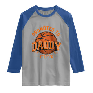 Personalized Basketball Daddy Raglan Shirt Custom Number First Time Dad Pregnancy Announcement TS12 Sport Gray Royal Print Your Wear