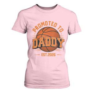 Personalized Basketball Daddy T Shirt For Women Custom Number First Time Dad Pregnancy Announcement TS12 Light Pink Print Your Wear