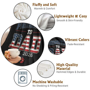 Promoted To Dad Est 2026 American Flag Throw Blanket Patriotic New Dad Gift TS12 Print Your Wear