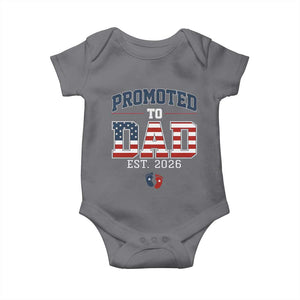 Promoted To Dad Est 2026 American Flag Baby Onesie Patriotic New Dad Gift TS12 Charcoal Print Your Wear