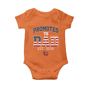Promoted To Dad Est 2026 American Flag Baby Onesie Patriotic New Dad Gift TS12 Orange Print Your Wear
