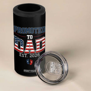 Promoted To Dad Est 2026 American Flag 4 in 1 Can Cooler Tumbler Patriotic New Dad Gift TS12 Print Your Wear