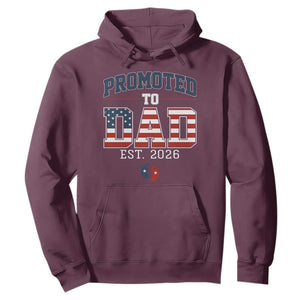 Promoted To Dad Est 2026 American Flag Hoodie Patriotic New Dad Gift TS12 Maroon Print Your Wear
