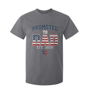 Promoted To Dad Est 2026 American Flag T Shirt For Kid Patriotic New Dad Gift TS12 Charcoal Print Your Wear