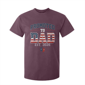 Promoted To Dad Est 2026 American Flag T Shirt For Kid Patriotic New Dad Gift TS12 Maroon Print Your Wear