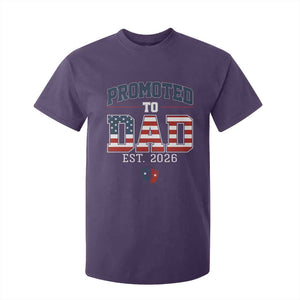 Promoted To Dad Est 2026 American Flag T Shirt For Kid Patriotic New Dad Gift TS12 Purple Print Your Wear