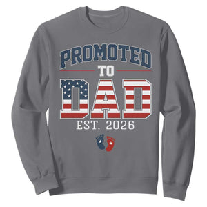 Promoted To Dad Est 2026 American Flag Sweatshirt Patriotic New Dad Gift TS12 Charcoal Print Your Wear