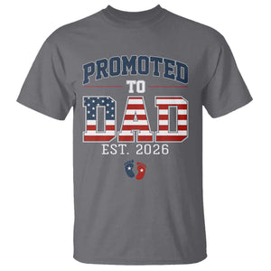 Promoted To Dad Est 2026 American Flag T Shirt Patriotic New Dad Gift TS12 Charcoal Print Your Wear