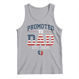 Promoted To Dad Est 2026 American Flag Tank Top Patriotic New Dad Gift TS12 Athletic Heather Print Your Wear