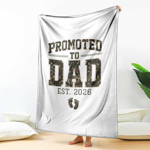 Camouflage Promoted To Dad Est 2026 Throw Blanket Camo Pregnancy Announcement Graphic TS12 Print Your Wear