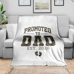 Camouflage Promoted To Dad Est 2026 Throw Blanket Camo Pregnancy Announcement Graphic TS12 Print Your Wear