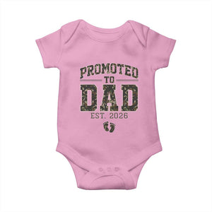 Camouflage Promoted To Dad Est 2026 Baby Onesie Camo Pregnancy Announcement Graphic TS12 Light Pink Print Your Wear