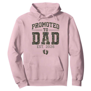 Camouflage Promoted To Dad Est 2026 Hoodie Camo Pregnancy Announcement Graphic TS12 Light Pink Print Your Wear