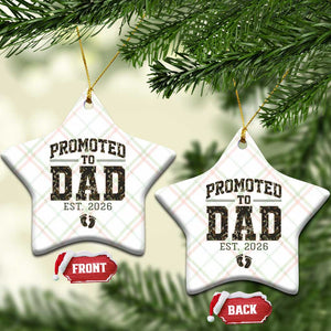 Camouflage Promoted To Dad Est 2026 Ceramic Ornament Camo Pregnancy Announcement Graphic TS12 Print Your Wear