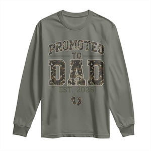 Camouflage Promoted To Dad Est 2026 Long Sleeve Shirt Camo Pregnancy Announcement Graphic TS12 Military Green Print Your Wear