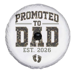 Camouflage Promoted To Dad Est 2026 Spare Tire Cover Camo Pregnancy Announcement Graphic TS12 Print Your Wear