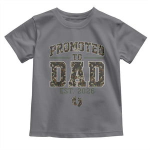 Camouflage Promoted To Dad Est 2026 Toddler T Shirt Camo Pregnancy Announcement Graphic TS12 Charcoal Print Your Wear