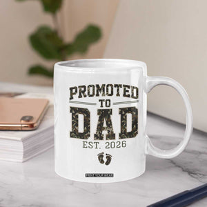 Camouflage Promoted To Dad Est 2026 Coffee Mug Camo Pregnancy Announcement Graphic TS12 Print Your Wear