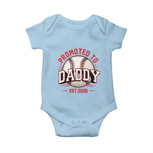 Promoted To Dad 2026 Baseball Baby Onesie First Time Father Sports Lover TS12 Light Blue Print Your Wear