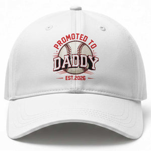Promoted To Dad 2026 Baseball Baseball Cap First Time Father Sports Lover TS12 Print Your Wear