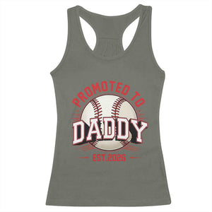 Promoted To Dad 2026 Baseball Racerback Tank Top First Time Father Sports Lover TS12 Military Green Print Your Wear