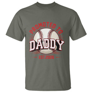 Promoted To Dad 2026 Baseball T Shirt First Time Father Sports Lover TS12 Military Green Print Your Wear